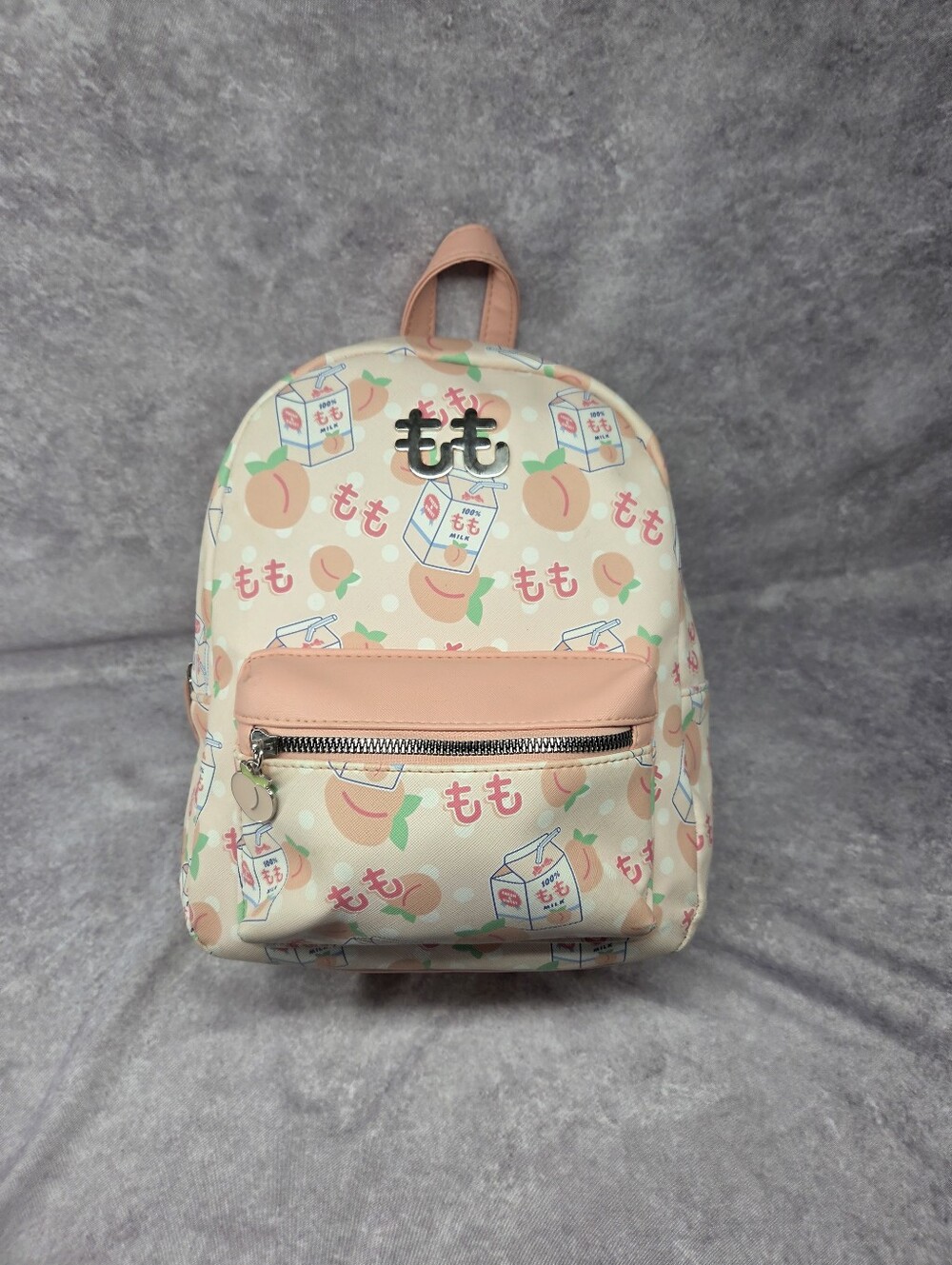 Pink Peach Milk Hot Topic Mini Backpack Purse Bag Kawaii Adjustable Straps